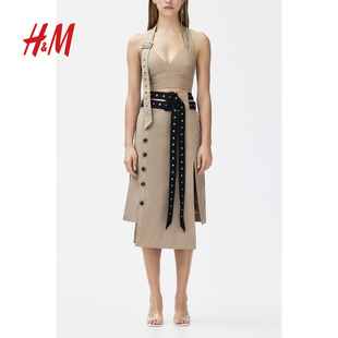 rokh×H&M设计师系列女装半身裙2024夏季中长裙1212482