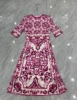 欧美时尚女神D家同款红花瓷16姆米真丝弹力素绸缎  连衣裙高品质