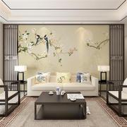 新中式d花鸟壁布电视背景墙壁画客厅沙发影视壁纸墙布卧室壁