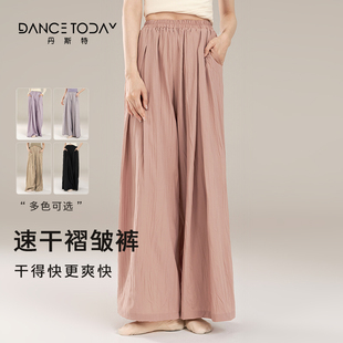 dancetoday中国古典舞蹈裤子飘逸褶皱阔腿裤女2024夏现代舞练功服