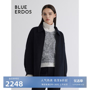 BLUE ERDOS秋冬黑色气质90%绵羊毛毛呢外套B236K4005
