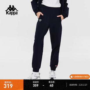 Kappa卡帕复古休闲裤2024女运动裤长裤收口小脚卫裤K0E22AK02