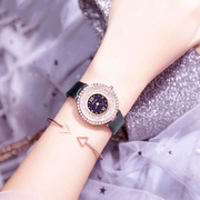 古欧石英手表同款镂空潮流，女会时尚皮带，真皮白色日历国产腕表