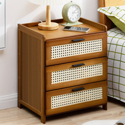 床头柜现代简约床尾收纳小型柜子实木轻奢高级感置物架储物柜卧室