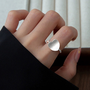 s925纯银爱心戒指女小众，设计冷淡风高级感轻奢，开口可调节个性指环