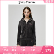 Juicy Couture橘滋外套女美式春季天鹅绒外套丝绒连帽夹克女