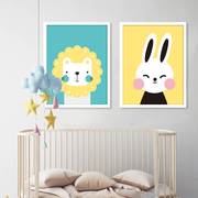 卡通壁画学生卧室挂画儿童房装饰画床头温馨北欧壁画动物墙画小孩