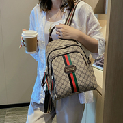 小众高级感双肩包女2024韩版时尚印花大容量书包休闲旅行背包