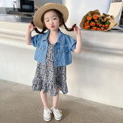 女童套装连衣裙夏装2024韩版儿童裙子夏季两件套女宝宝公主裙