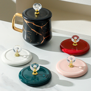 陶瓷杯盖大口径马克，杯盖配件通用防尘盖，单卖创意玻璃茶杯盖子配盖
