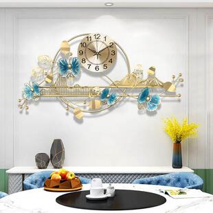 客厅创意书房静音挂表轻奢蝴蝶造型壁画挂钟表，餐厅时尚装饰时钟