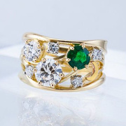 畅销饰品创意几何线条交织造型镶锆石戒指潮流时尚女士指环