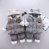 婴儿冬装套装加绒加厚0一1岁宝宝3儿童装，男童衣服秋小孩冬季6个月