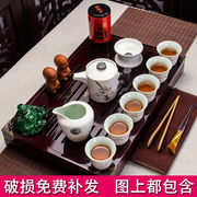 聚森紫砂功夫茶具套装，家用客厅小套，整套简约陶瓷茶盘茶壶茶杯泡茶