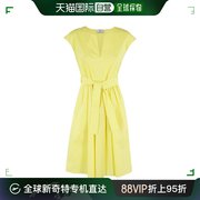 香港直邮Woolrich 沃尔里奇 女士 配腰带 V 领短袖连衣裙 CFWWDR0