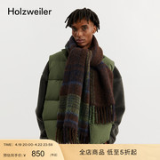 holzweiler中性款ibisco羊驼毛，混纺轻盈格纹流苏围巾