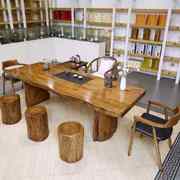 实木大板茶桌椅组合茶具，套装一体接待办公茶台新中式简约功夫茶几