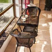 阳台小桌椅藤椅三件套组合套装，户外休闲茶桌椅，室外庭院防水靠背椅