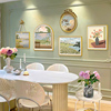 法式奶油风客厅装饰画现代轻奢沙发背景墙组合挂画餐厅卧室风景画