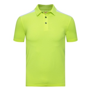 高尔夫短袖男装t恤翻领，运动上衣夏季速干透气男士polo衫果绿色