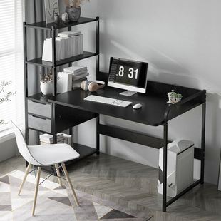书架电脑桌一体小书桌出租房屋，写字桌子组合带抽屉书柜子桌椅一套
