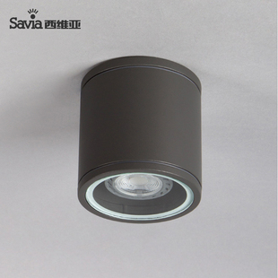 savia简约户外明装筒灯圆形，室内防雾防水节能射灯天花灯免开孔