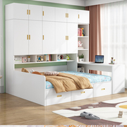 衣柜床一体榻榻米小户型，简约现代儿童床多功能储物书桌书柜组合床