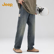 jeep吉普牛仔裤男2024夏季美式复古男款，直筒休闲时尚裤子男生