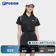 FILA FUSION斐乐潮牌女子连体裤夏季时尚套装收腰运动宽松短裤