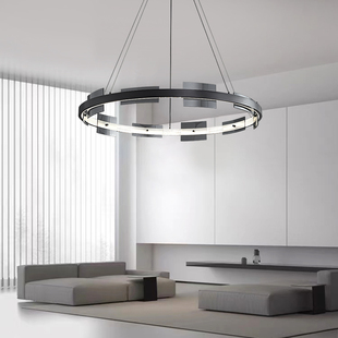 意式极简现代北欧个性设计感客厅，餐厅卧室简约创意圆环全铜吊灯具