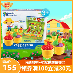 learningresources蔬菜农场，分类套装儿童颜色认知加减计数桌游戏