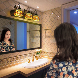 美式镜前灯led地中海客厅卧室，欧式复古创意浴室，化妆卫生间镜前灯