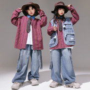 男童衬衫套装秋装20248-10八11十12岁儿童女孩潮酷街舞两件套