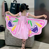 原创童装女童设计感翅膀吊带裙夏装，儿童拼接小飞袖连衣裙洋气