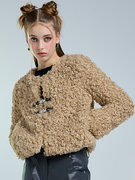 luvistrue23秋冬毛茸茸小香风羊羔，毛外套(毛，外套)女小众设计气质感上衣