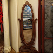 美式穿衣镜全实木全身试衣镜欧式客厅进门落地镜家用卧室立式镜子