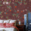 法式复古餐厅卧室壁纸壁画定制无纺布墙纸中式花鸟墙布电视背景墙