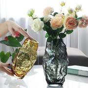 简约欧式山石原色玻璃，花瓶纯色料水培，客厅家居创意装饰ins摆件