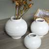 简约哑光白陶瓷(白陶瓷)灯笼花瓶，鲜花花插北欧风室内桌面摆设干花花器