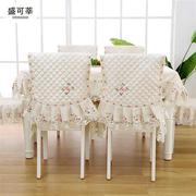 餐桌布椅套垫装现代简约家用四季长方形台布艺，客厅田园椅子凳垫罩