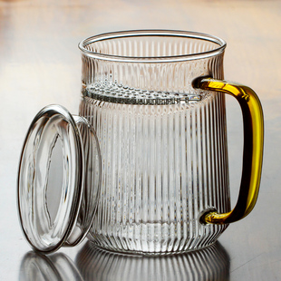 带月牙滤网玻璃杯 耐高温泡茶杯