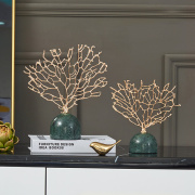 北欧轻式奢大理石珊瑚，摆件玄关电视柜办公桌面，摆设创意家居装饰品