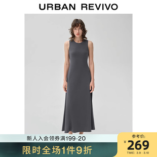 UR2023秋季女装时尚欧美风垂感显瘦无袖宝藏连衣裙UWH730016