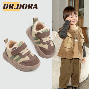 dr.dora朵拉宝宝棉鞋加绒秋冬季款运动鞋子男小童，软底婴儿学步女