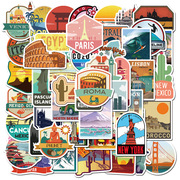 拾乐贴纸包 世界城市建筑风景系列 手账素材平板diy装饰贴画 50张