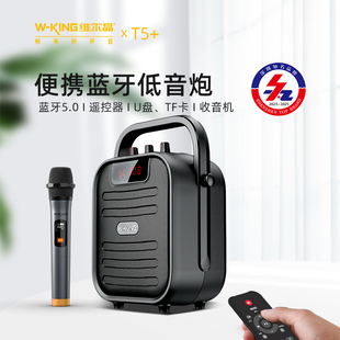 维尔晶t5+手提式户外便携蓝牙音箱低音炮，音响送长辈带收音机功能