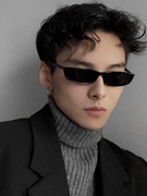 韩版潮男小方形装饰墨镜，个性败类偏光太阳镜，辣妹街拍黑色防紫外线