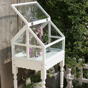 厂促岛拉木质玻璃花房花架，美式植物防风暖房，阳台橱窗装饰品