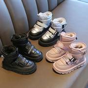 女童雪地靴2023冬季男童，保暖雪地棉，防水儿童棉靴中大童宝宝靴