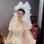 新娘结婚主婚纱头纱蓬蓬领证登记拍照复古摄影头纱新娘跟妆饰品